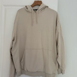 ASOS men’s beige neutral minimalist look hooded hoodie sweatshirt sweater XL